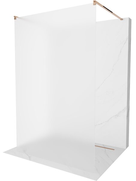 Mexen Kioto, priechodná sprchová zástena 100 x 200 cm, 8mm sklo námraza, 2x ružové zlato stabilizačná rozpera, 800-100-002-60-30