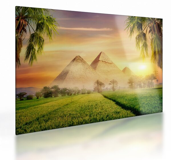 Sklenený obraz - Pyramídy (70x50 cm)