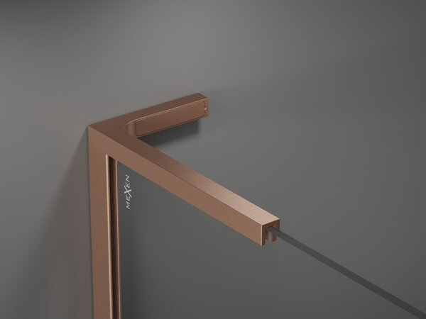 Mexen Velar L sprchové dvere posuvné 90 cm, transparentné, brúsená meď - 871-090-003-01-65