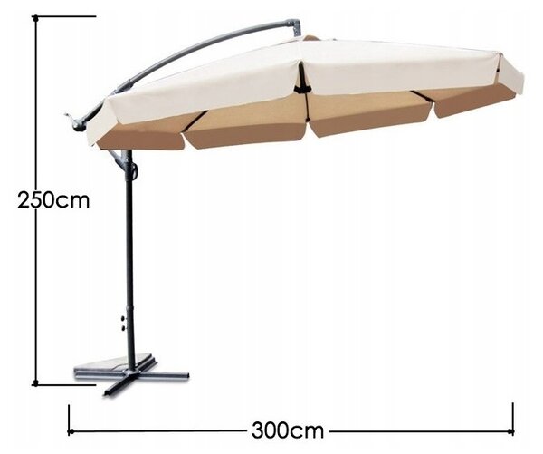 Záhradný slnečník Summer - béžový 300cm