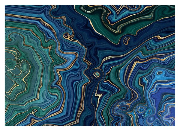 Sklenený obraz - Zeleno-modrý mramor (70x50 cm)