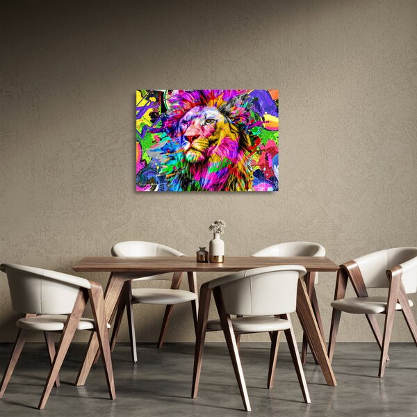 Sklenený obraz - 3D sklenený obraz leva (70x50 cm)