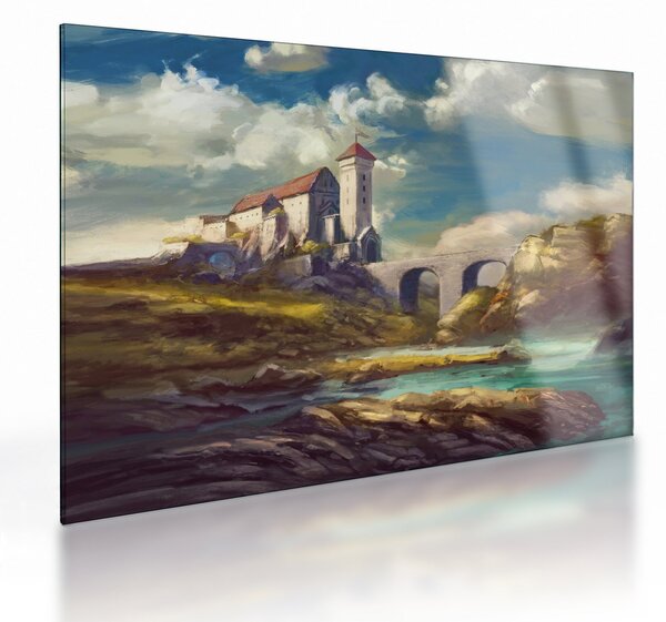 Sklenený obraz - Stredoveký hrad (70x50 cm)