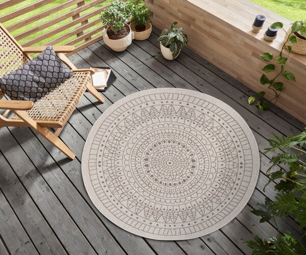 Obojstranný koberec Hanse Home Twin Porto linen kruh