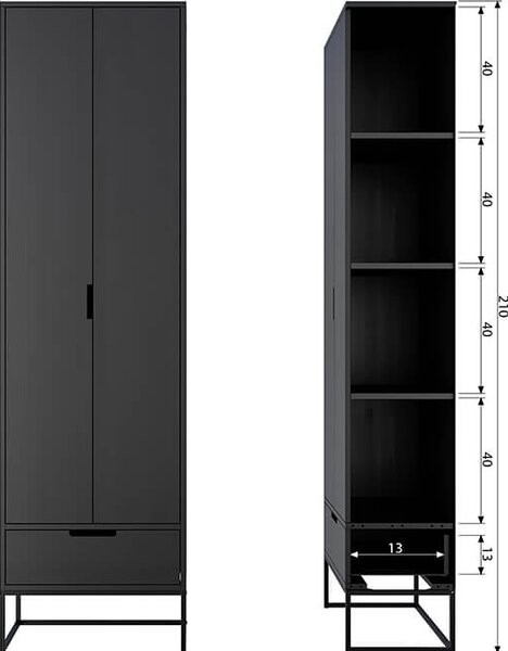 MUZZA KABINET SILAS 60 x 36 cm ČIERNY