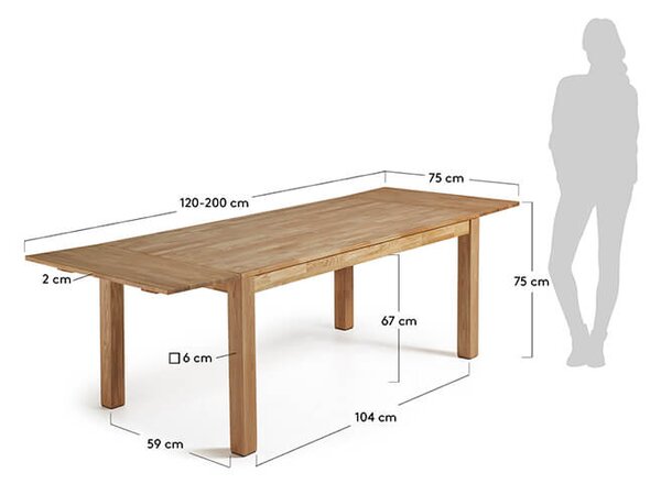 MUZZA ROZKLADACÍ STÔL INDRA 120 (200) X 75 cm DUB