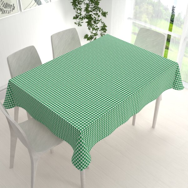 Biante Bavlnený obdĺžnikový obrus Sandra SA-058 Zeleno-biele kocky 50x100 cm