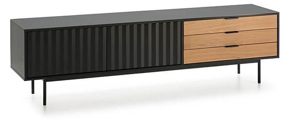 MUZZA TV SKRINKA SIERRA ČIERNA SVETLÝ DUB 180 X 40