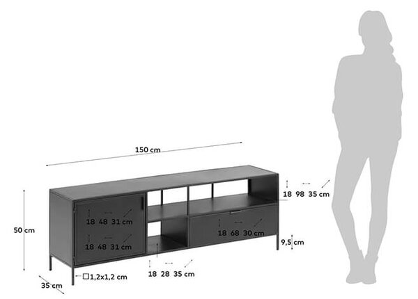 MUZZA TELEVÍZNY STOLÍK SHANTAY 150 X 35