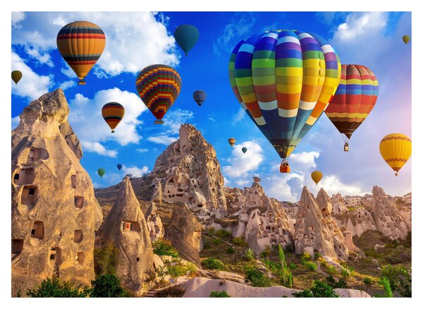 Sklenený obraz - Teplovzdušné balóny, Cappadocia, Turkey. (70x50 cm)