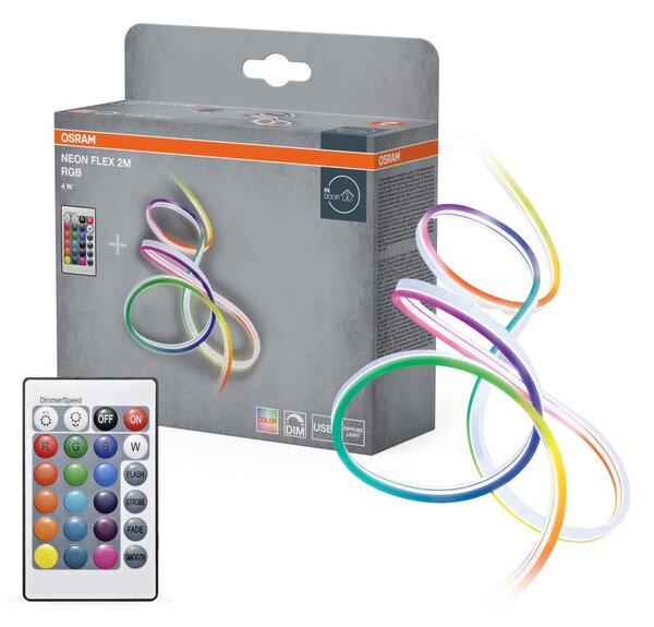 Osram - LED RGB stmievateľný pásik NEON FLEX 2m LED/4W/5V + diaľkové ovládanie