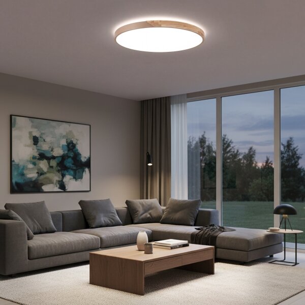 BRILAGI - LED Stmievateľné svietidlo PILANA LED/72W/230V dub/béžová pr. 80 cm + diaľkový ovládač
