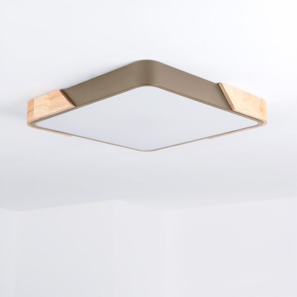 BRILAGI - LED stmievateľné svietidlo PILANA SQUARE LED/48W/230V dub/béžová 42x42 cm + diaľkové ovládanie