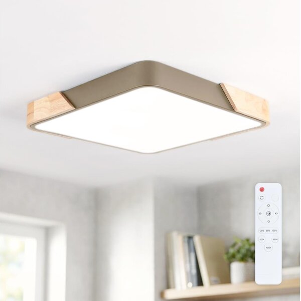 BRILAGI - LED stmievateľné svietidlo PILANA SQUARE LED/48W/230V dub/béžová 42x42 cm + diaľkové ovládanie