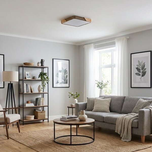 BRILAGI - LED stmievateľné svietidlo PILANA SQUARE LED/48W/230V dub/béžová 42x42 cm + diaľkové ovládanie