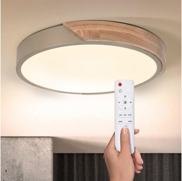BRILAGI - Stmievateľné LED svietidlo PILANA LED/48W/230V dub/béžová priemer 40 cm + DO