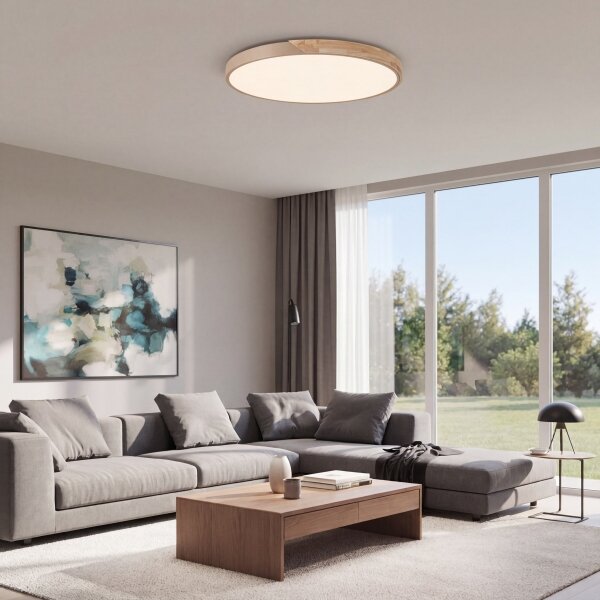BRILAGI - LED Stmievateľné svietidlo PILANA LED/72W/230V dub/béžová pr. 80 cm + diaľkový ovládač