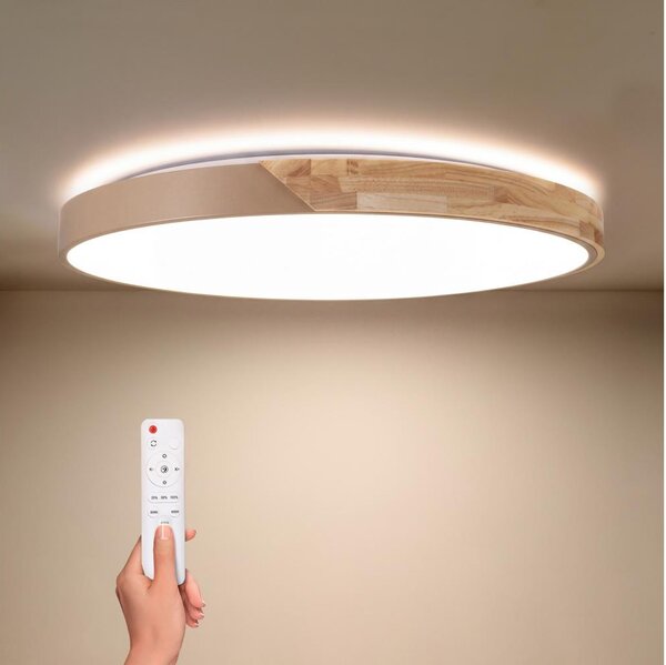 BRILAGI - LED Stmievateľné svietidlo PILANA LED/72W/230V dub/béžová pr. 80 cm + diaľkový ovládač