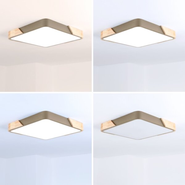 BRILAGI - LED stmievateľné svietidlo PILANA SQUARE LED/48W/230V dub/béžová 42x42 cm + diaľkové ovládanie