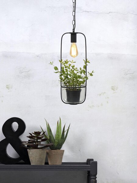 MUZZA STROPNÁ LAMPA FLORENCE S KVETINÁČOM ČIERNA