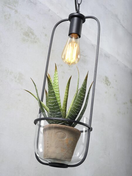 MUZZA STROPNÁ LAMPA FLORENCE S KVETINÁČOM ČIERNA