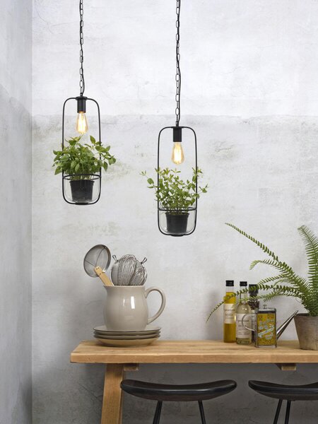 MUZZA STROPNÁ LAMPA FLORENCE S KVETINÁČOM ČIERNA