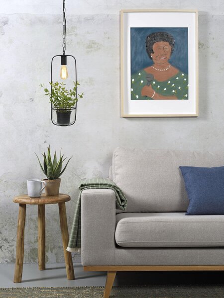 MUZZA STROPNÁ LAMPA FLORENCE S KVETINÁČOM ČIERNA