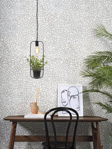 MUZZA STROPNÁ LAMPA FLORENCE S KVETINÁČOM ČIERNA