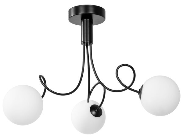 Toolight Toolight, stropná lampa sklenené gule 3xG9 APP1154-3CP, čierna, OSW-14012