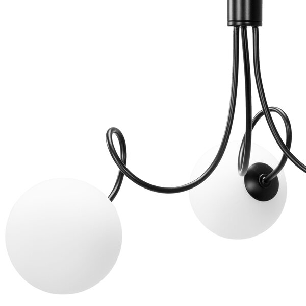 Toolight Toolight, stropná lampa sklenené gule 3xG9 APP1154-3CP, čierna, OSW-14012
