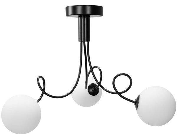 Toolight Toolight, stropná lampa sklenené gule 3xG9 APP1154-3CP, čierna, OSW-14012