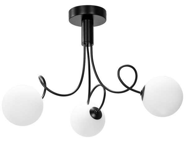 Toolight Toolight, stropná lampa sklenené gule 3xG9 APP1154-3CP, čierna, OSW-14012