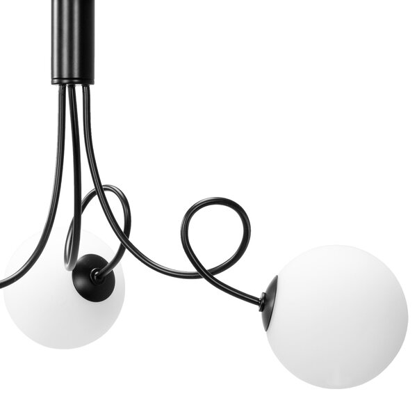 Toolight Toolight, stropná lampa sklenené gule 3xG9 APP1154-3CP, čierna, OSW-14012