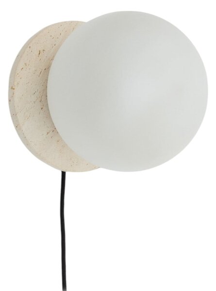 Biele/krémové mramorové nástenné svietidlo ø 20 cm Malachi – Kave Home