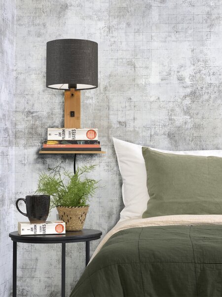 MUZZA NÁSTENNÁ LAMPA ANDES PRÍRODNÁ, TMAVO SIVÁ