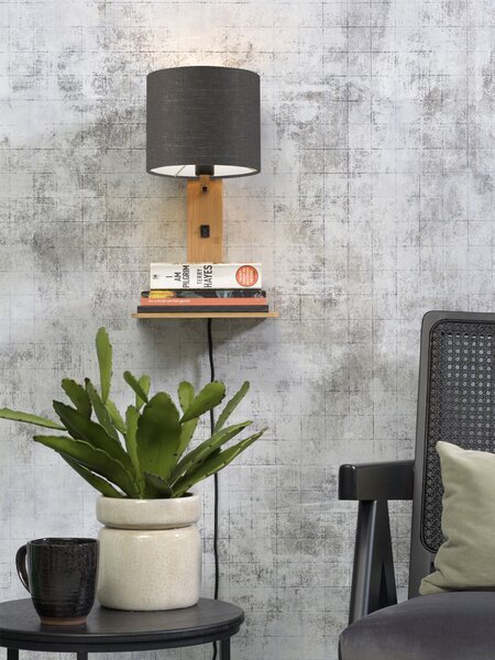 MUZZA NÁSTENNÁ LAMPA ANDES PRÍRODNÁ, TMAVO SIVÁ