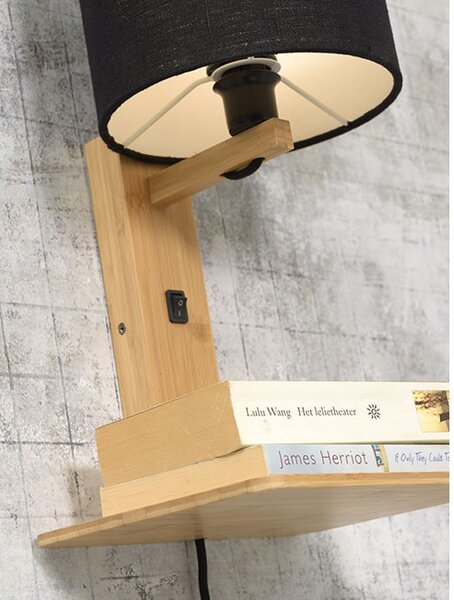 MUZZA NÁSTENNÁ LAMPA ANDES PRÍRODNÁ, TMAVO SIVÁ