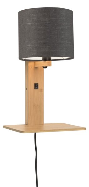 MUZZA NÁSTENNÁ LAMPA ANDES PRÍRODNÁ, TMAVO SIVÁ