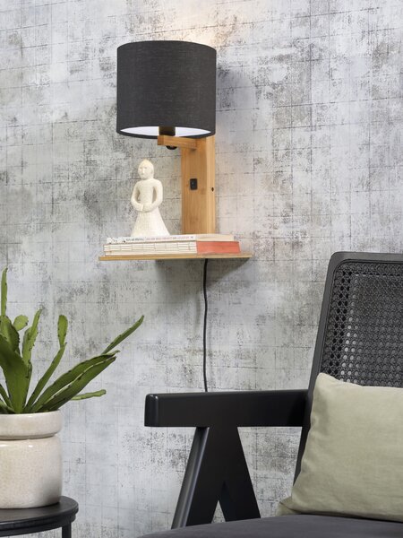 MUZZA NÁSTENNÁ LAMPA ANDES PRÍRODNÁ, TMAVO SIVÁ
