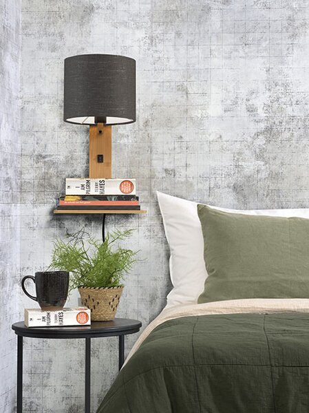 MUZZA NÁSTENNÁ LAMPA ANDES PRÍRODNÁ, TMAVO SIVÁ