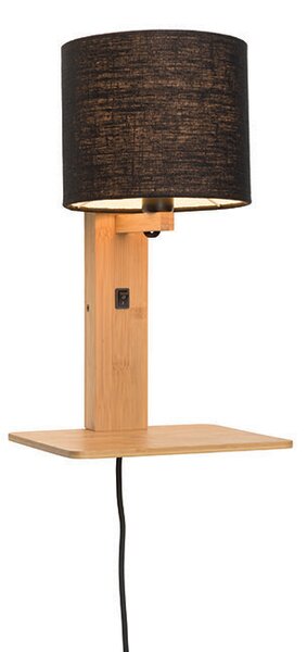 MUZZA NÁSTENNÁ LAMPA ANDES PRÍRODNÁ, ČIERNA
