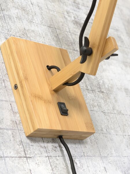 MUZZA NÁSTENNÁ LAMPA ANDES BAMBUS S PRÍRODNÁ, MODRÁ