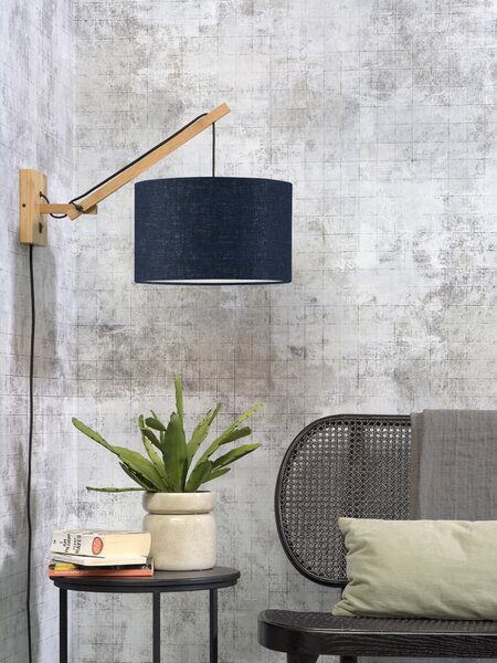 MUZZA NÁSTENNÁ LAMPA ANDES BAMBUS S PRÍRODNÁ, MODRÁ