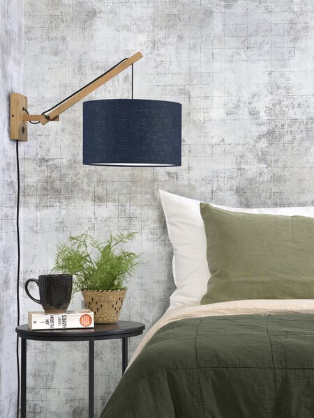MUZZA NÁSTENNÁ LAMPA ANDES BAMBUS S PRÍRODNÁ, MODRÁ