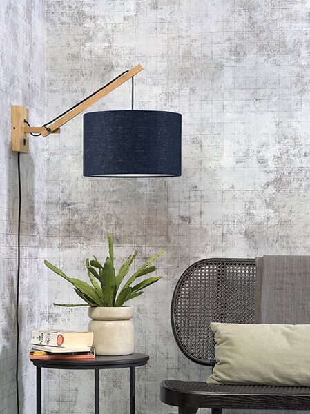 MUZZA NÁSTENNÁ LAMPA ANDES BAMBUS S PRÍRODNÁ, MODRÁ