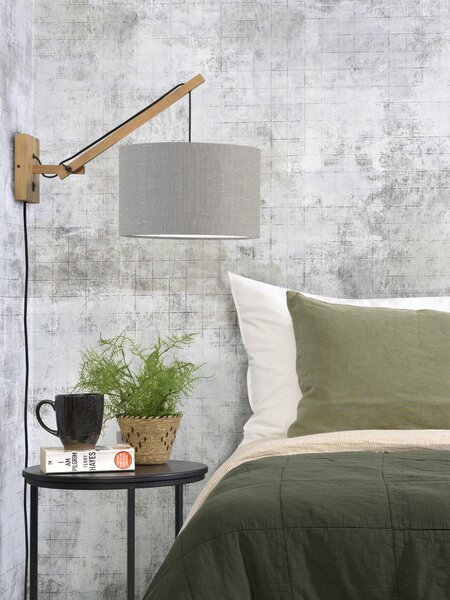 MUZZA NÁSTENNÁ LAMPA ANDES BAMBUS S PRÍRODNÁ, SVETLO SIVÁ