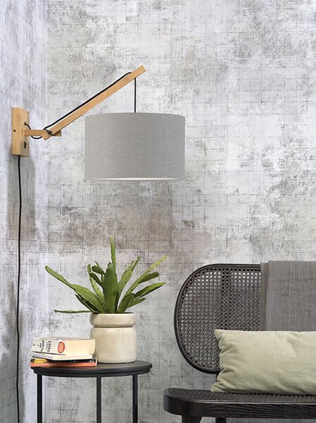 MUZZA NÁSTENNÁ LAMPA ANDES BAMBUS S PRÍRODNÁ, SVETLO SIVÁ