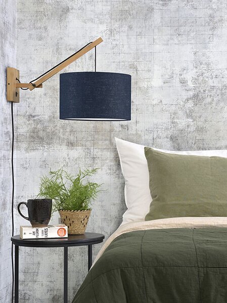 MUZZA NÁSTENNÁ LAMPA ANDES BAMBUS S PRÍRODNÁ, MODRÁ