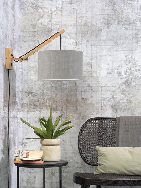 MUZZA NÁSTENNÁ LAMPA ANDES BAMBUS S PRÍRODNÁ, SVETLO SIVÁ
