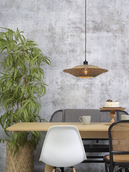 MUZZA ZÁVESNÁ LAMPA BALI S PRÍRODNÁ, ČIERNA